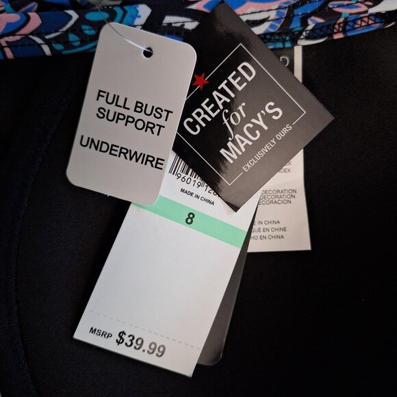 Island Escape Size 8 Women's Bathing Suit Top w/underwire Bra Macy's NWT - Picture 4 of 5